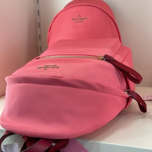 Kate Spade Chelsea Nylon Medium Backpack Deep Dahlia Pink - Picture 8 of 16